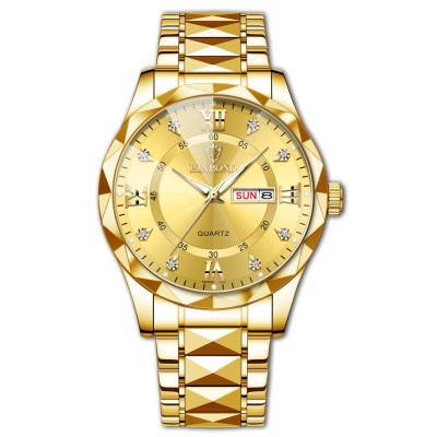 BINBOND 2521 Luxury Brand Luminous Quartz Watch For Men (full golden)